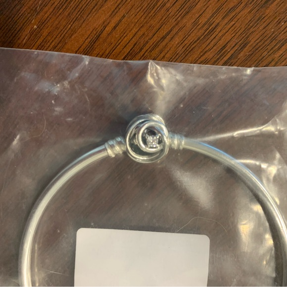 Pandora Moments Sterling Silver Encircled Clasp Bangle Bracelet - Picture 3 of 3